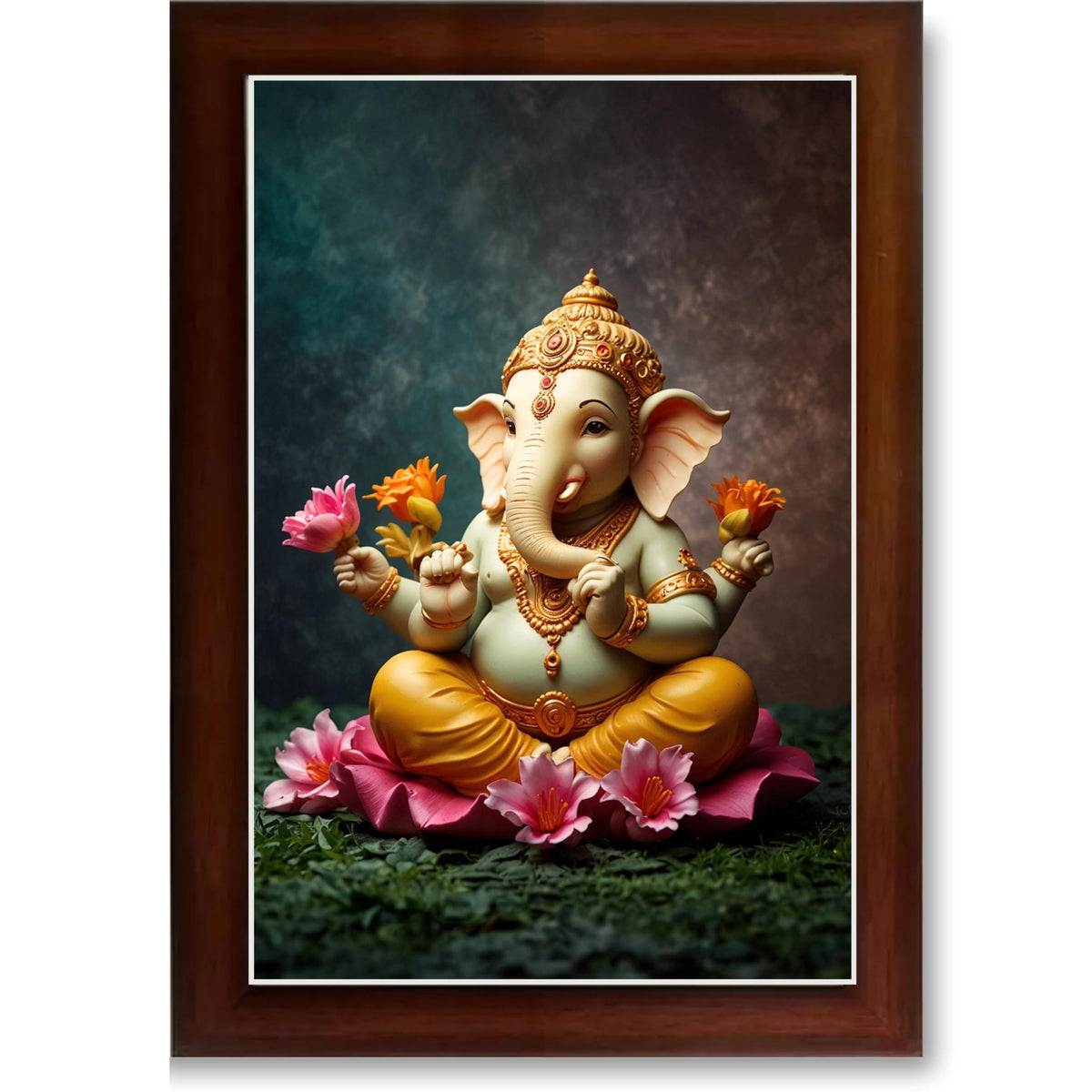 CRAFT QUEST Lord Ganpati ji Wall Hanging Frame for Living Room, Pooja Room Décor GA-215