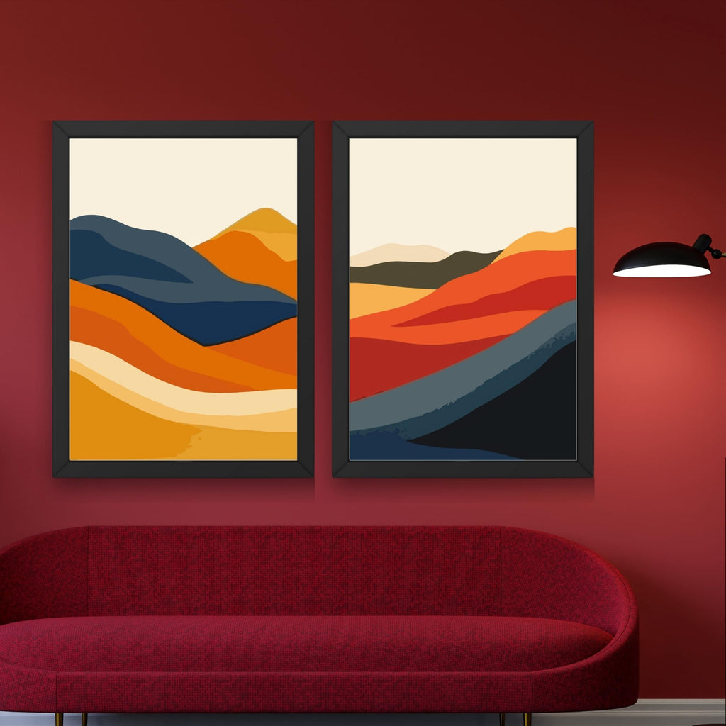CRAFT QUEST Set of 2 piece Wall Art poster Frame Painting for Wall Decoration With Acrylic Glass, living room, Home Office, Restraunt