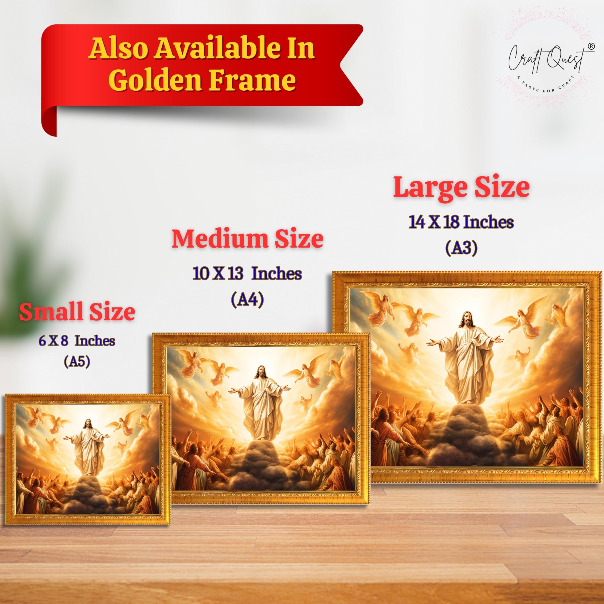CRAFT QUEST Lord Jesus Christ Photo Frame | Decorative Picture for Gifts, Home Decor | Jesus Painting, Religious Photo Frame