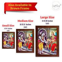 CRAFT QUEST Shiva & Maa Annapurna devi sitting on throne photo frame with Acrylic Glass for Home Kitchen, Restraunt, Business