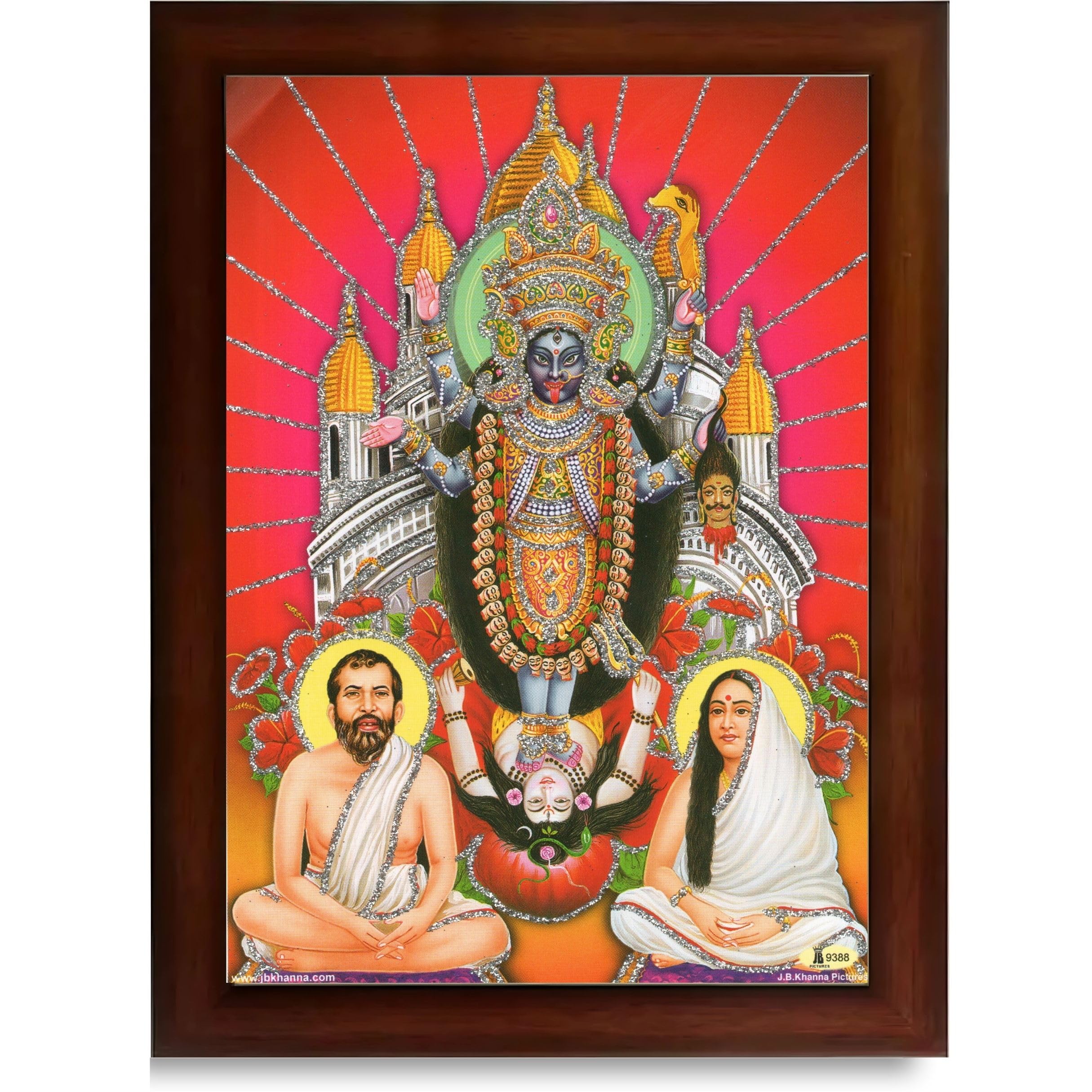CRAFT QUEST Kali Mata photo with frame, God Religious Framed With Acrylic Glass