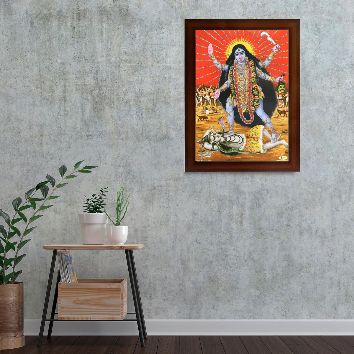 CRAFT QUEST Kali Mata photo with frame, God Religious Framed With Acrylic Glass