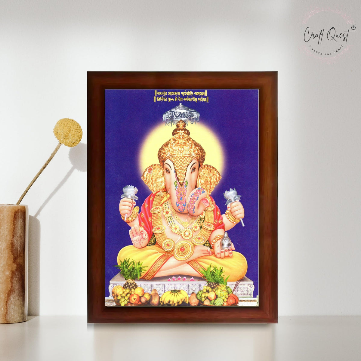 CRAFT QUEST Lord Shree Ganesh Ganpati ji Modern Wall Painting With Frame For Home and Office Decor