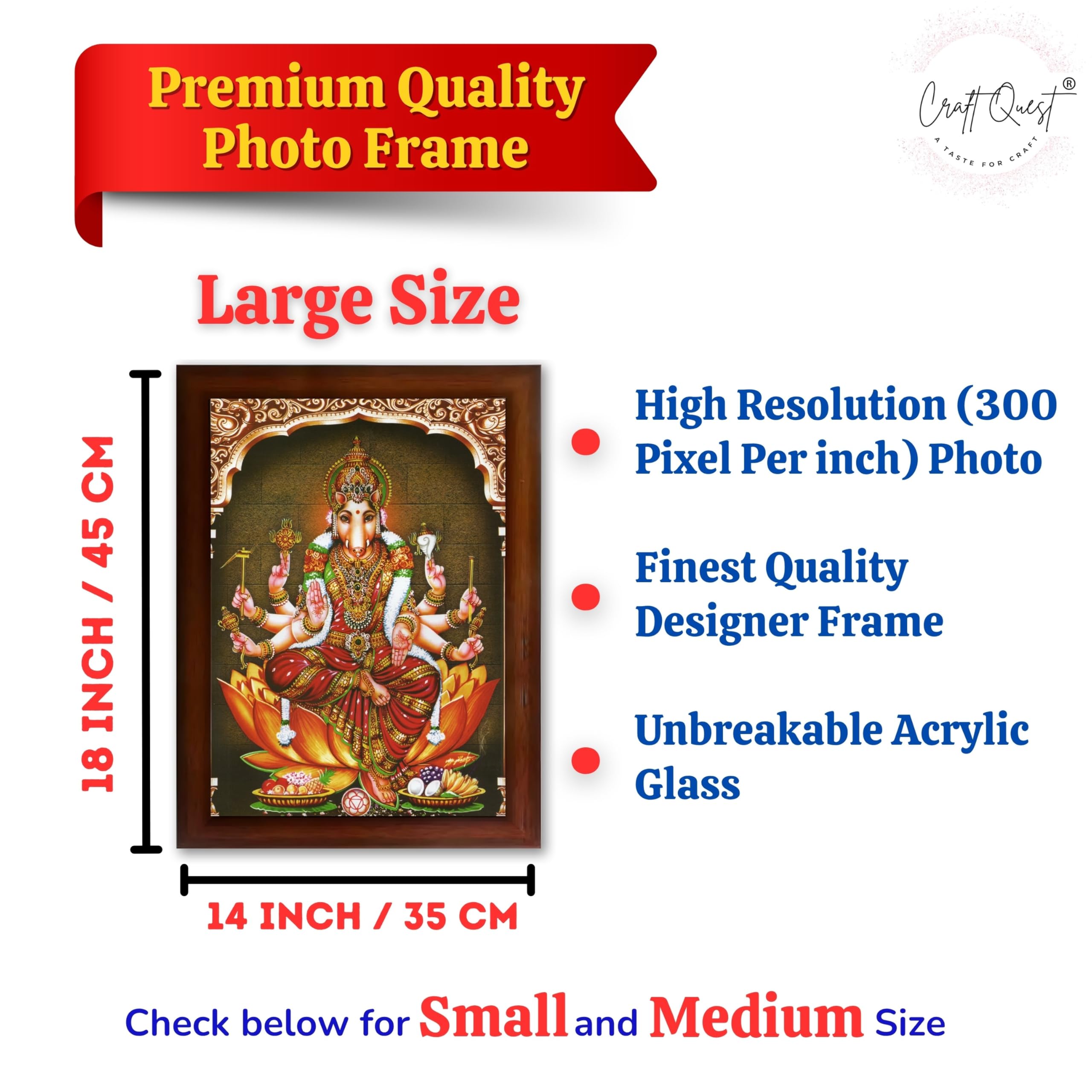 CRAFT QUEST God Varahi Amman Photo Varahi Wall Painting Photo Frame | South God Frame for Home, Office, Temple & Gifting