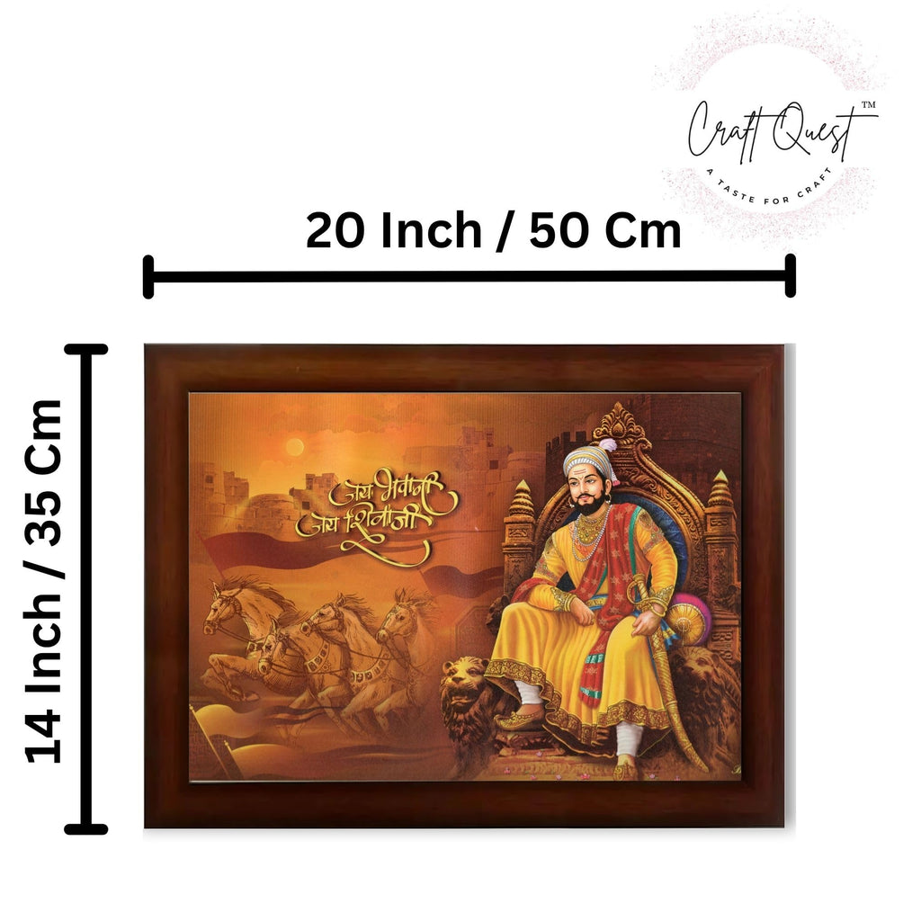 CRAFT QUEST Chhatrapati Shivaji Maharaj photo frame | Home Decorative items with synthetic frame
