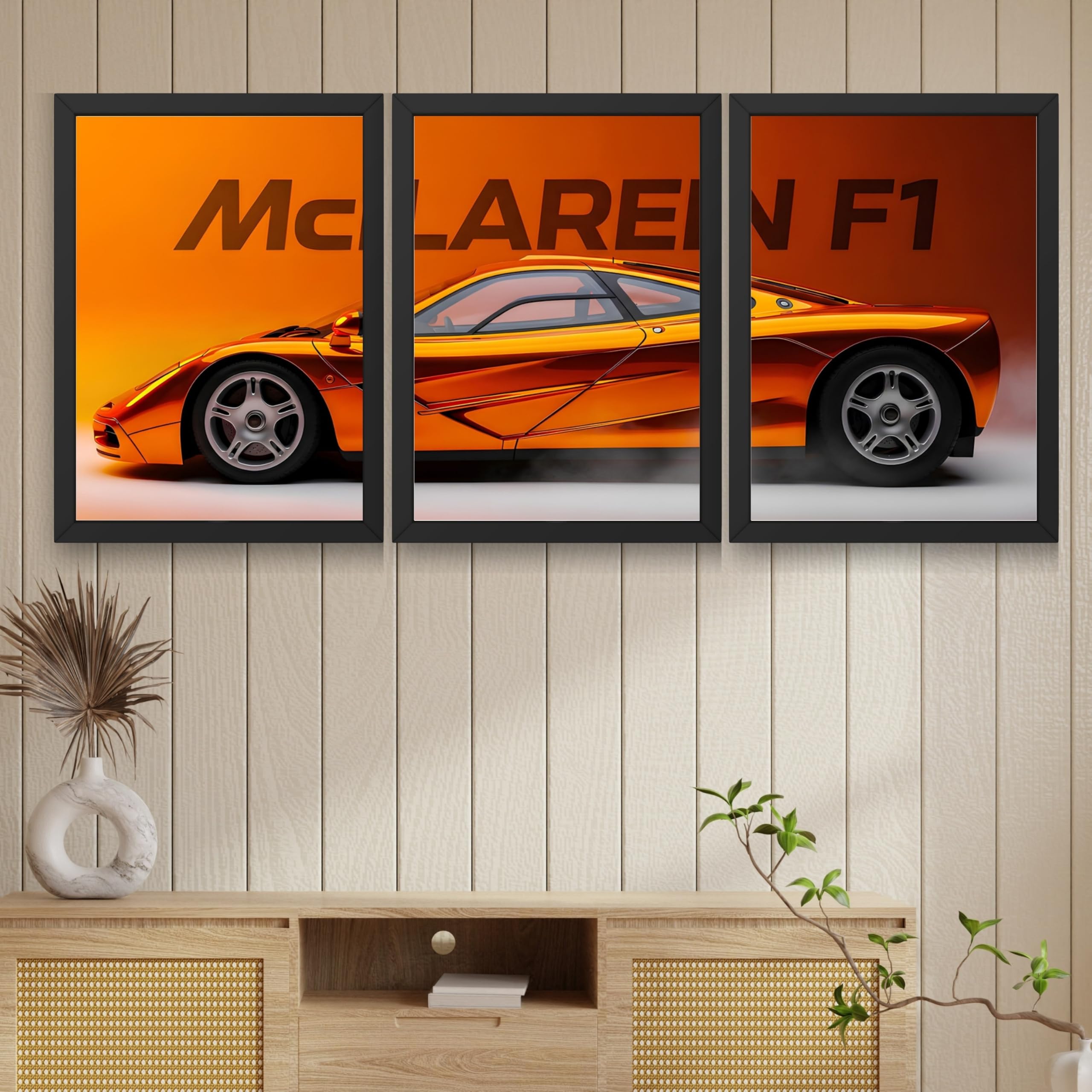 VENUXE ARTS Set Of 3 Big Sports Cars Framed Posters Gift Items for Boys Room Wall Decoration Bedroom, Living Room, Office, Studio Décor | Car Poster Frame for Wall Décor