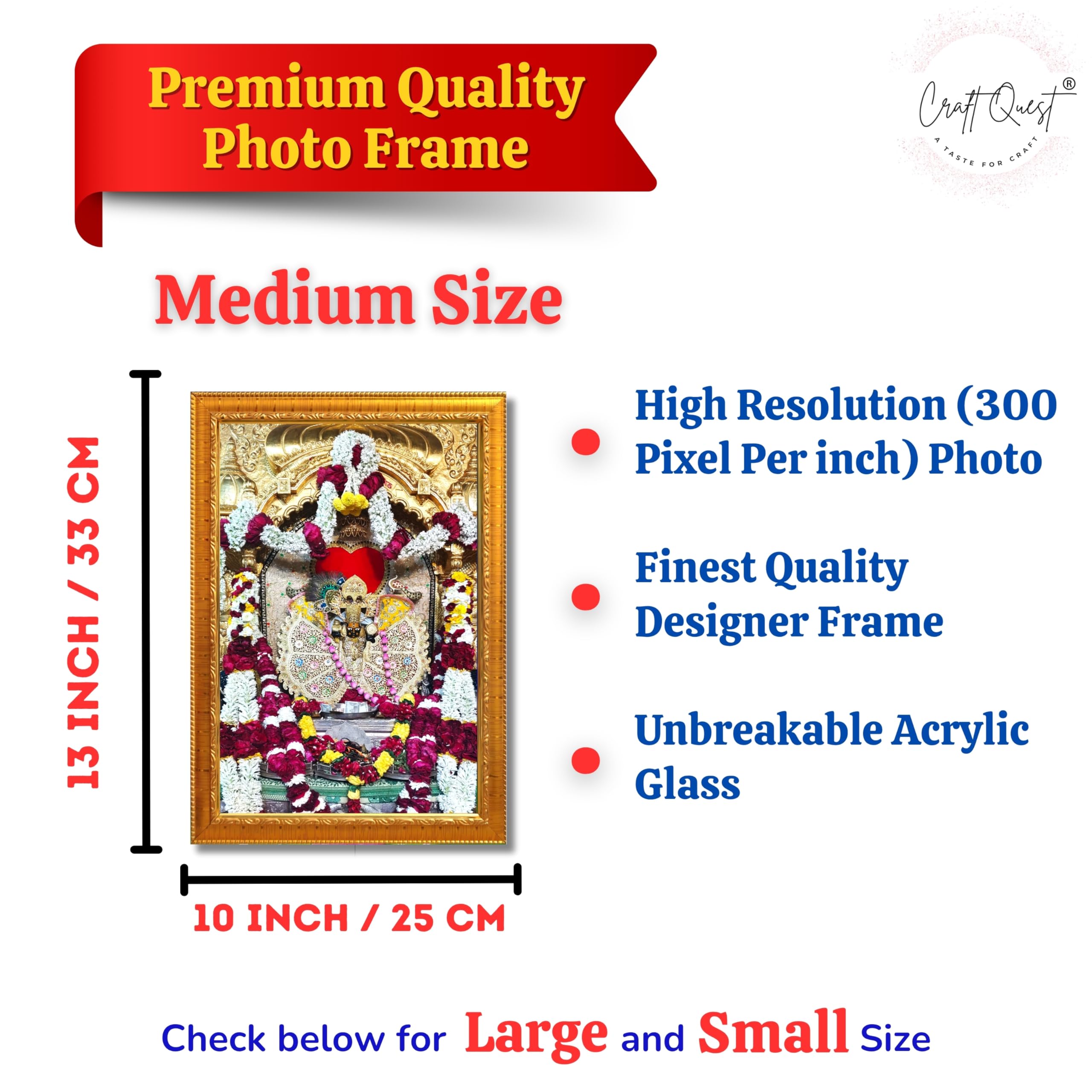 CRAFT QUEST Shri Sanwaliya Seth Shringaar Darshan Religious Photo Frame