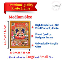 CRAFT QUEST Santoshi MataJi Color Photo Frame for Home Temple Pooja and Devotional Gift Item