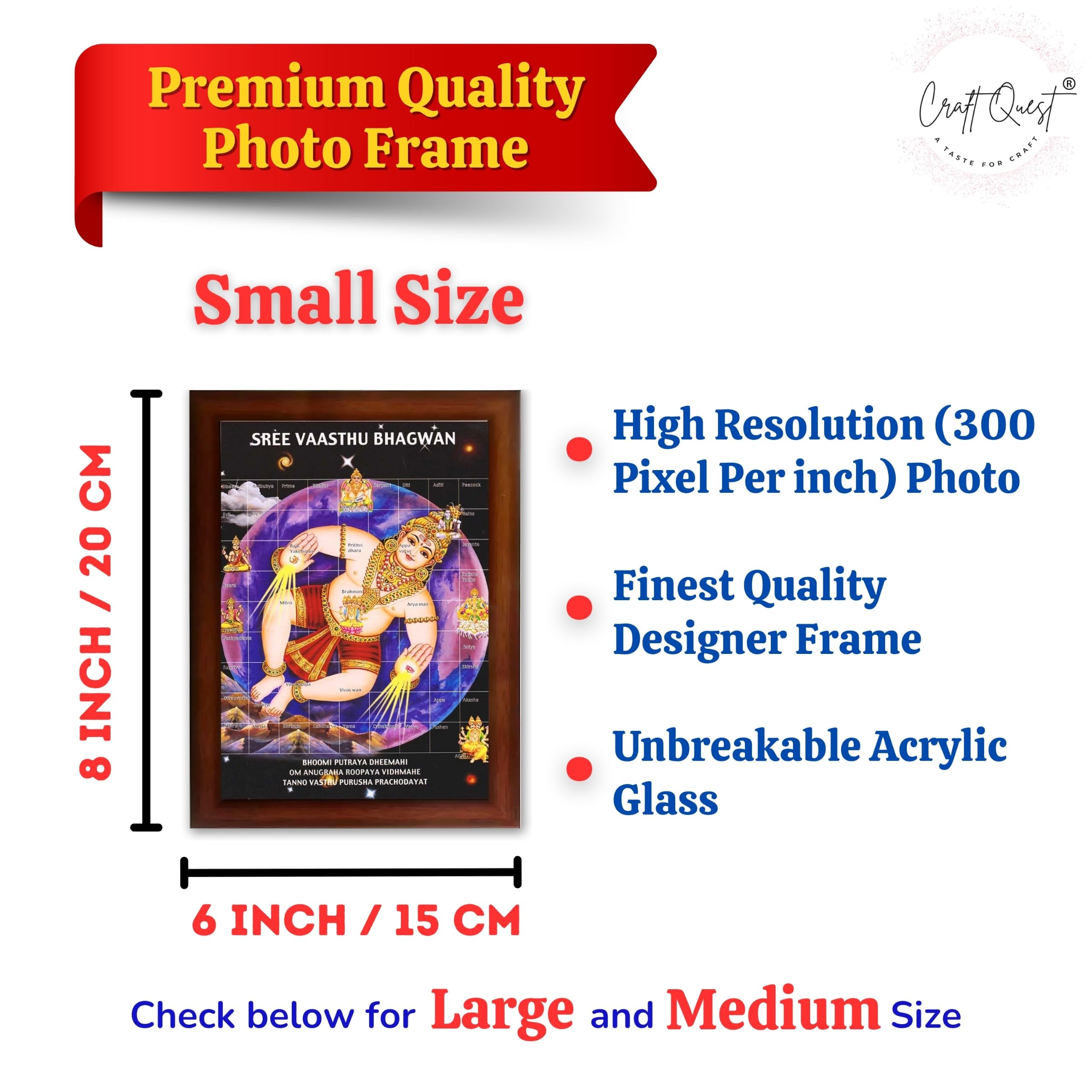 CRAFT QUEST Bhagwan Vastu Purush Bhagavan Vasthu Purusha Wall Painting Photo Framed Home Décor Best Gifting Item