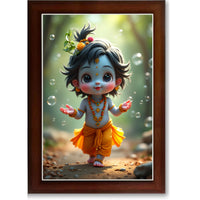 CRAFT QUEST Shri Bal Gopal Painting | Krishna Photo Frames for Walls, Home, Bedroom, Living Room and Home Decor