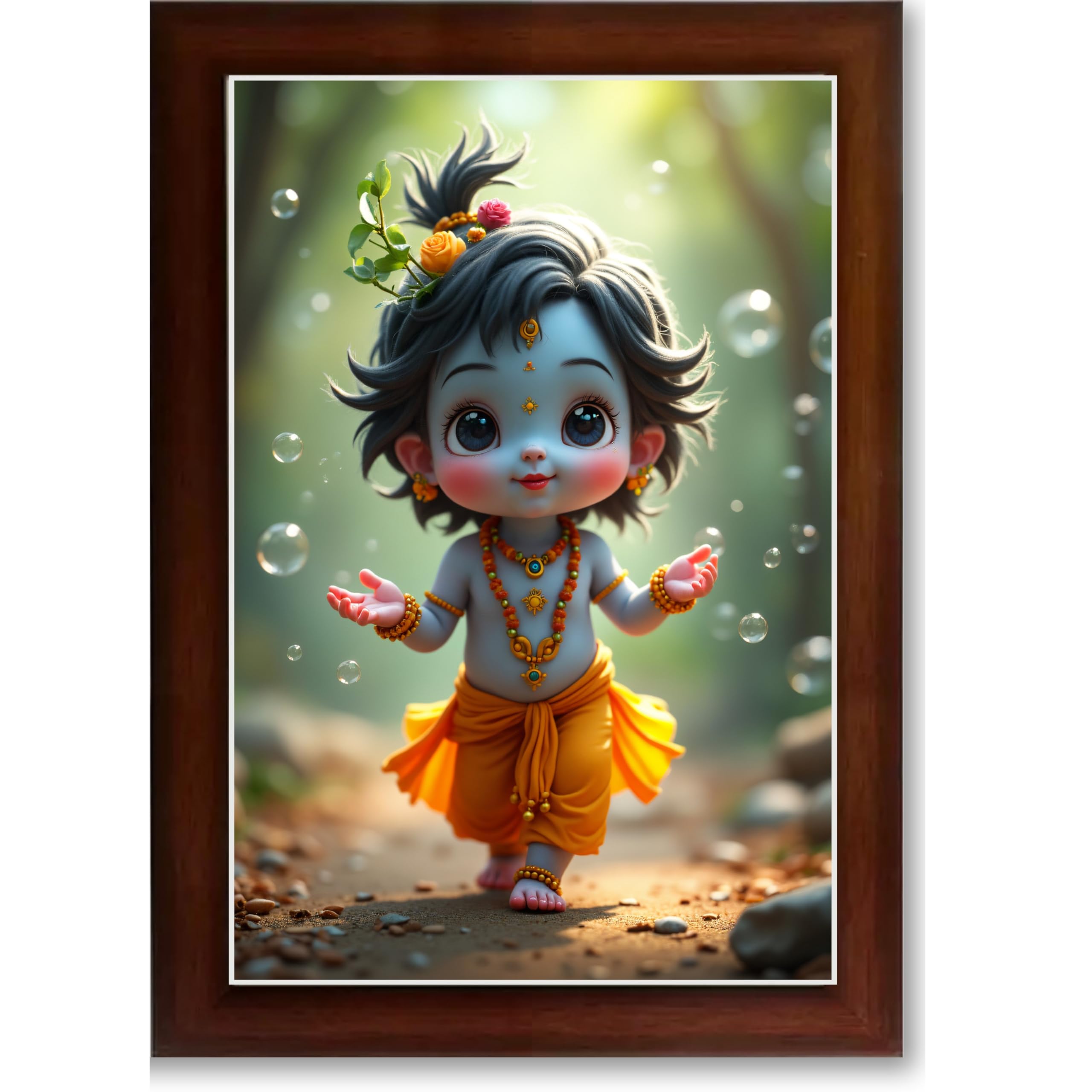 CRAFT QUEST Shri Bal Gopal Painting | Krishna Photo Frames for Walls, Home, Bedroom, Living Room and Home Decor