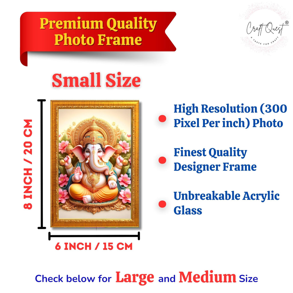 CRAFT QUEST Lord Ganesha Ganpati ji Abstract Modern Wall Painting With Frame For Home and Pooja,Office Décor Items