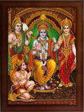 Craft Quest Ram Darbar Sparkle Coated Framed Home Decorative Gift Item Painting (14 X 10 Inches, Multicolour,Religious)