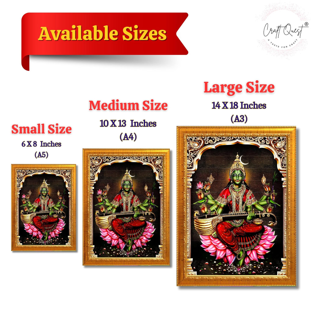 CRAFT QUEST Syamala Devi Shyamala Matangi Wall Painting Framed | South God Picture Frame for Home, Office, Temple & Gifting, Decor