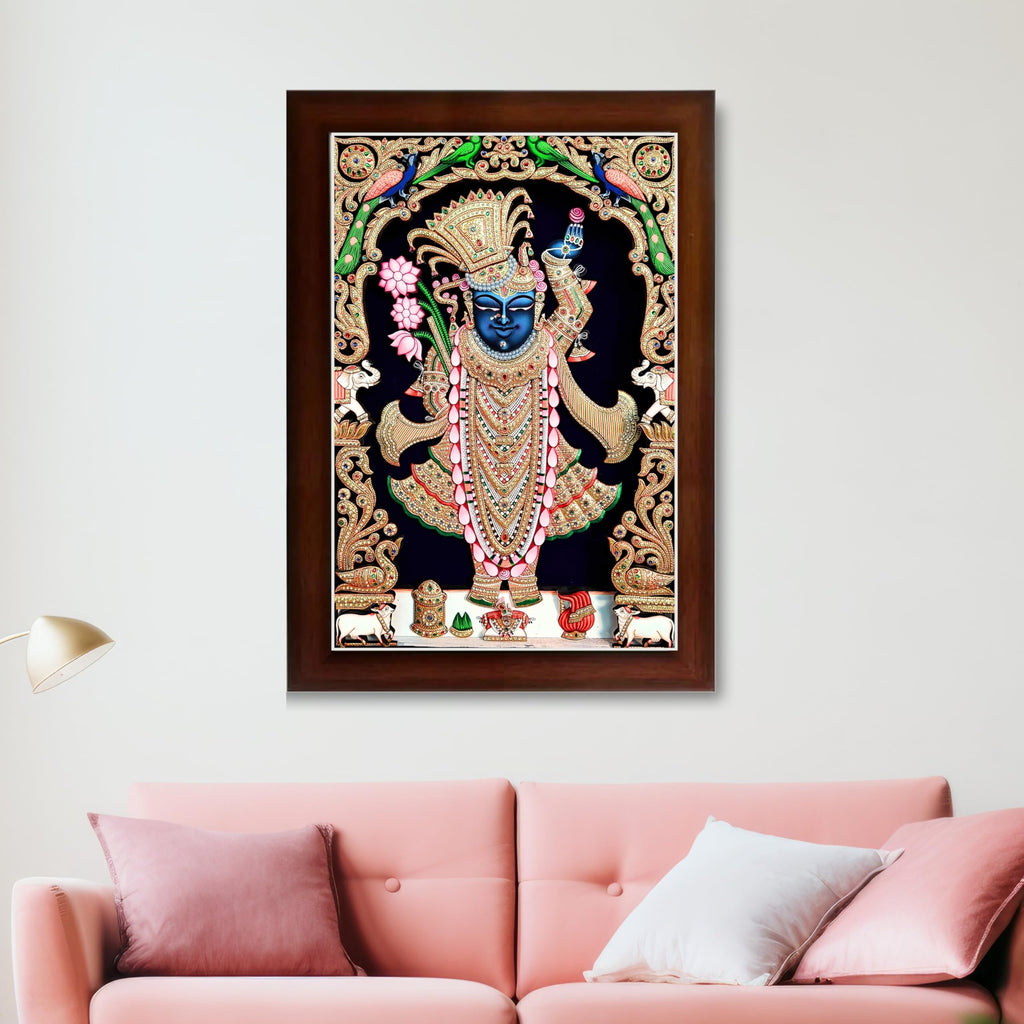 CRAFT QUEST Shrinathji Photo with Frame | Shreenathji Photo with Frame Religious Framed Painting