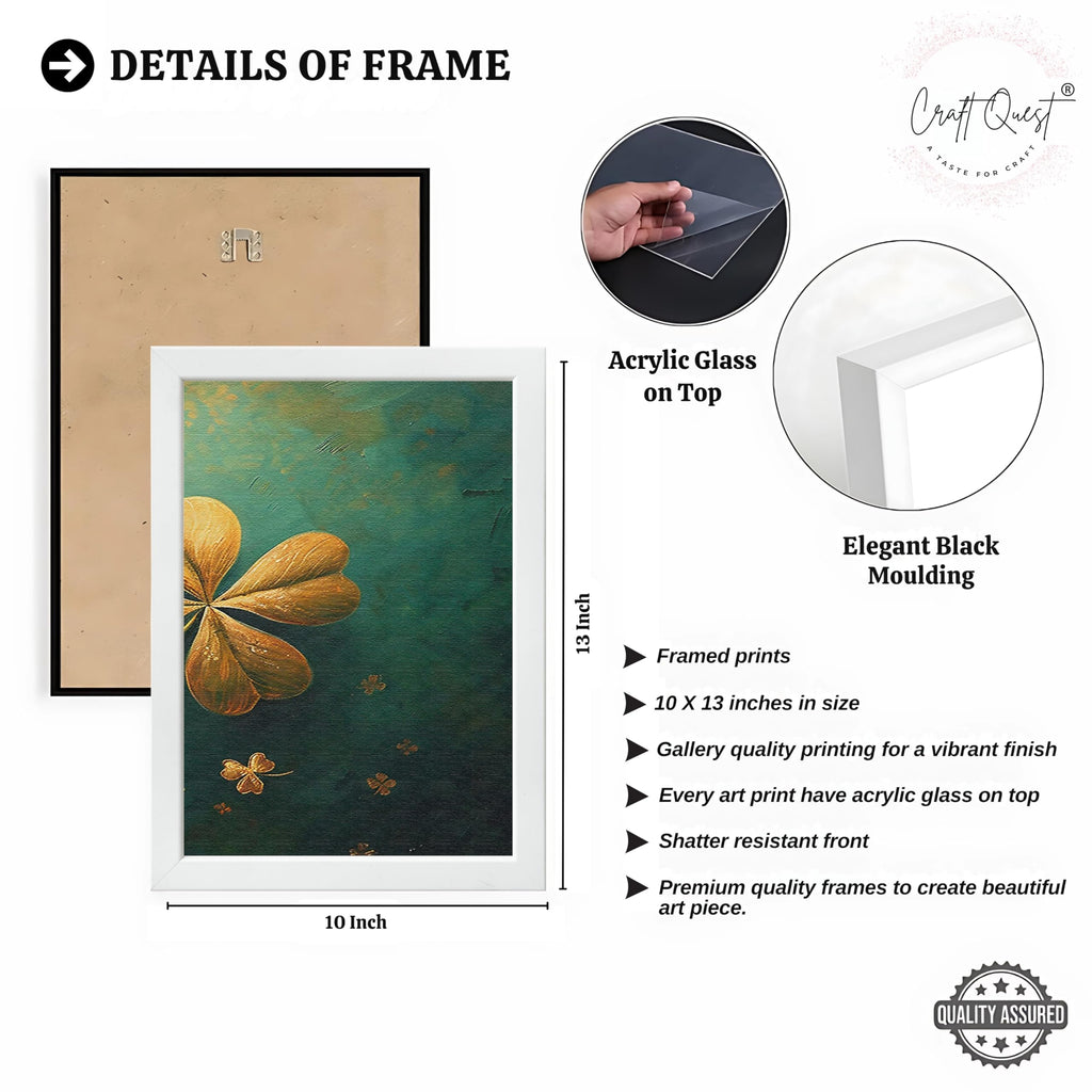 CRAFT QUEST Nature Inspired Flowers & Leaves Wall Art | Set of 3 Frames for Home Decoration | Ideal for Living Room, Bedroom & Offices
