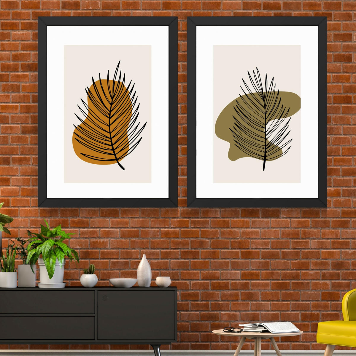 CRAFT QUEST Wall Art Decor Paintings | Set of 2 Wall Art Frames for Home Decoration | Ideal for Living Room, Bedroom & Office (Style 114)