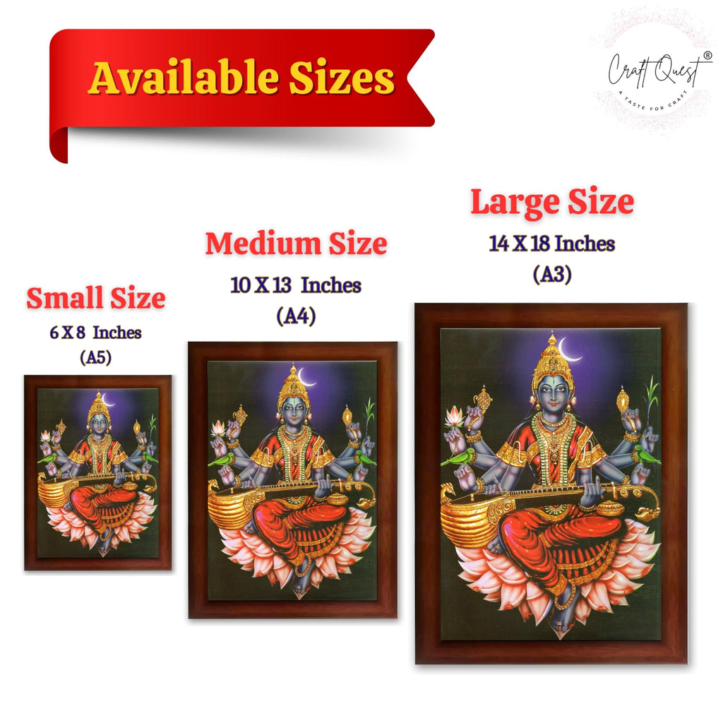 CRAFT QUEST Raja Syamala Devi Shyamala Matangi Wall Painting Framed | South God Picture Frame for Home, Office, Temple & Gifting, Decor