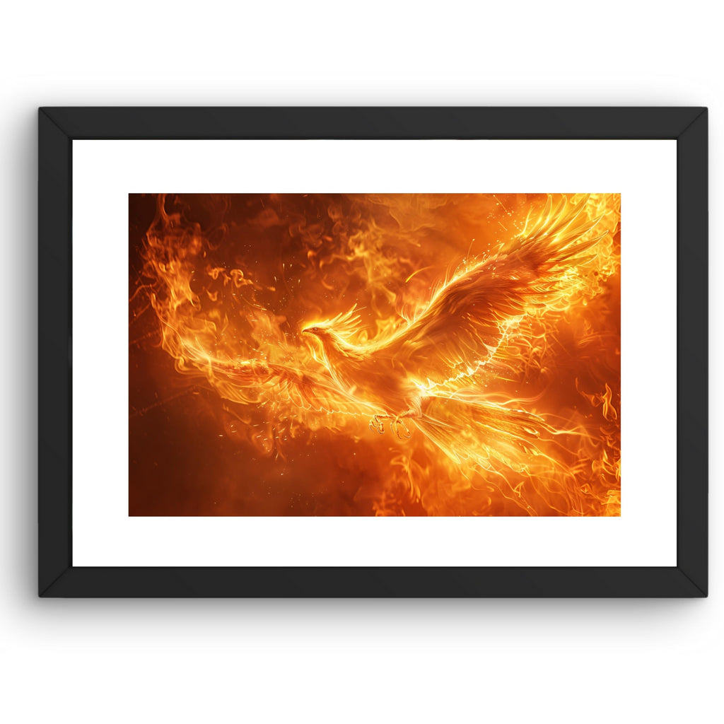 CRAFT QUEST Phoenix Bird Painting – Rising Phoenix Vastu Wall Art – Wall Decoration – Positive Energy Painting for Success, Growth & Spiritual Inspiration