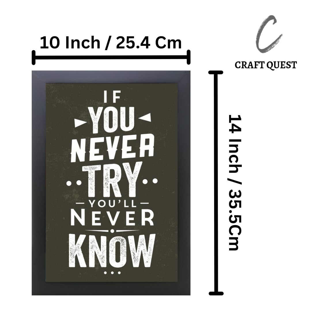 Craft Quest Motivational quotes Photo Frame for Gym, Office, Living room | Synthetic wood