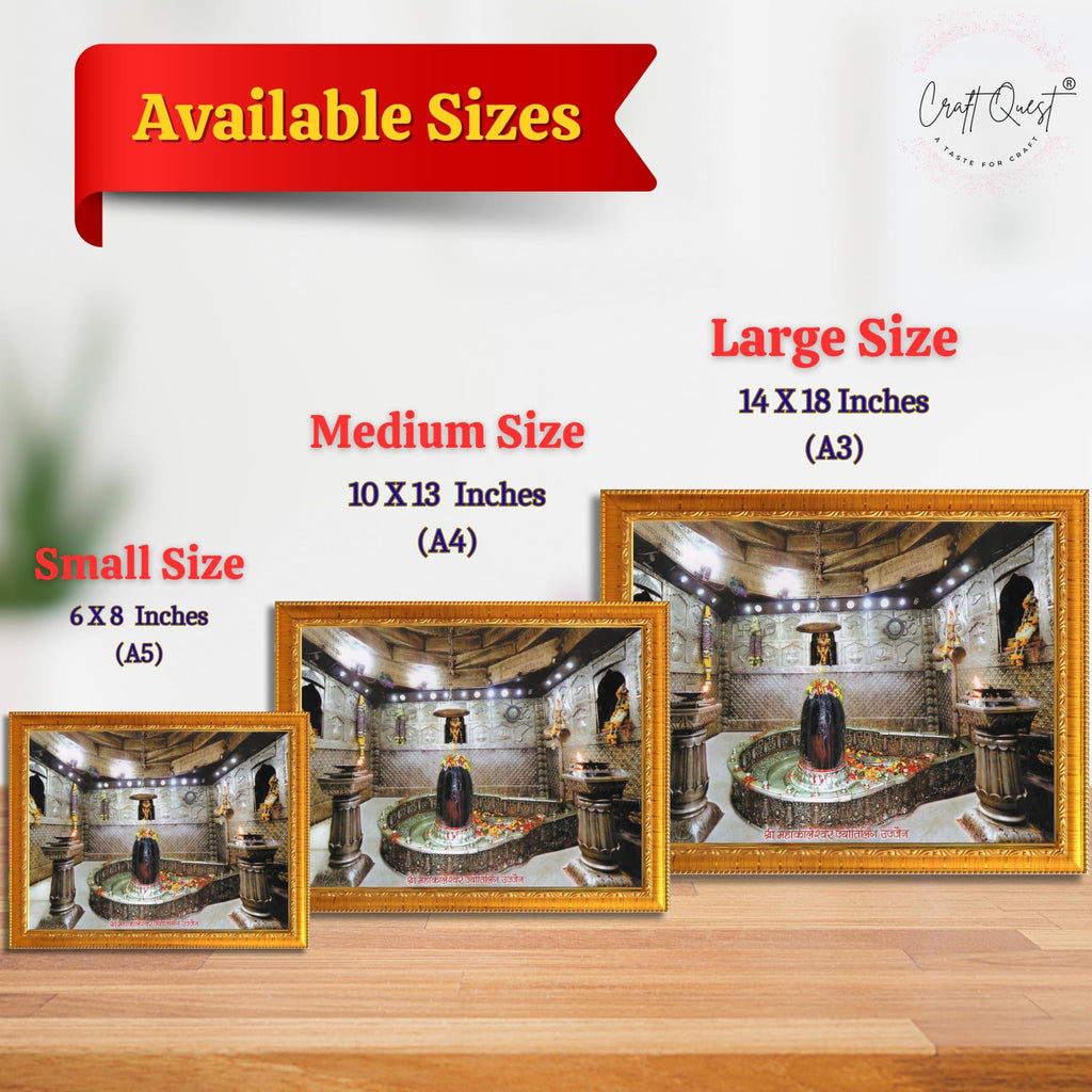 CRAFT QUEST Mahakal Shivling Photo Frame Shiv Ujjain Mahakaleshwar Bholenath Mahakal Photo Frame, Religious Photo Frame