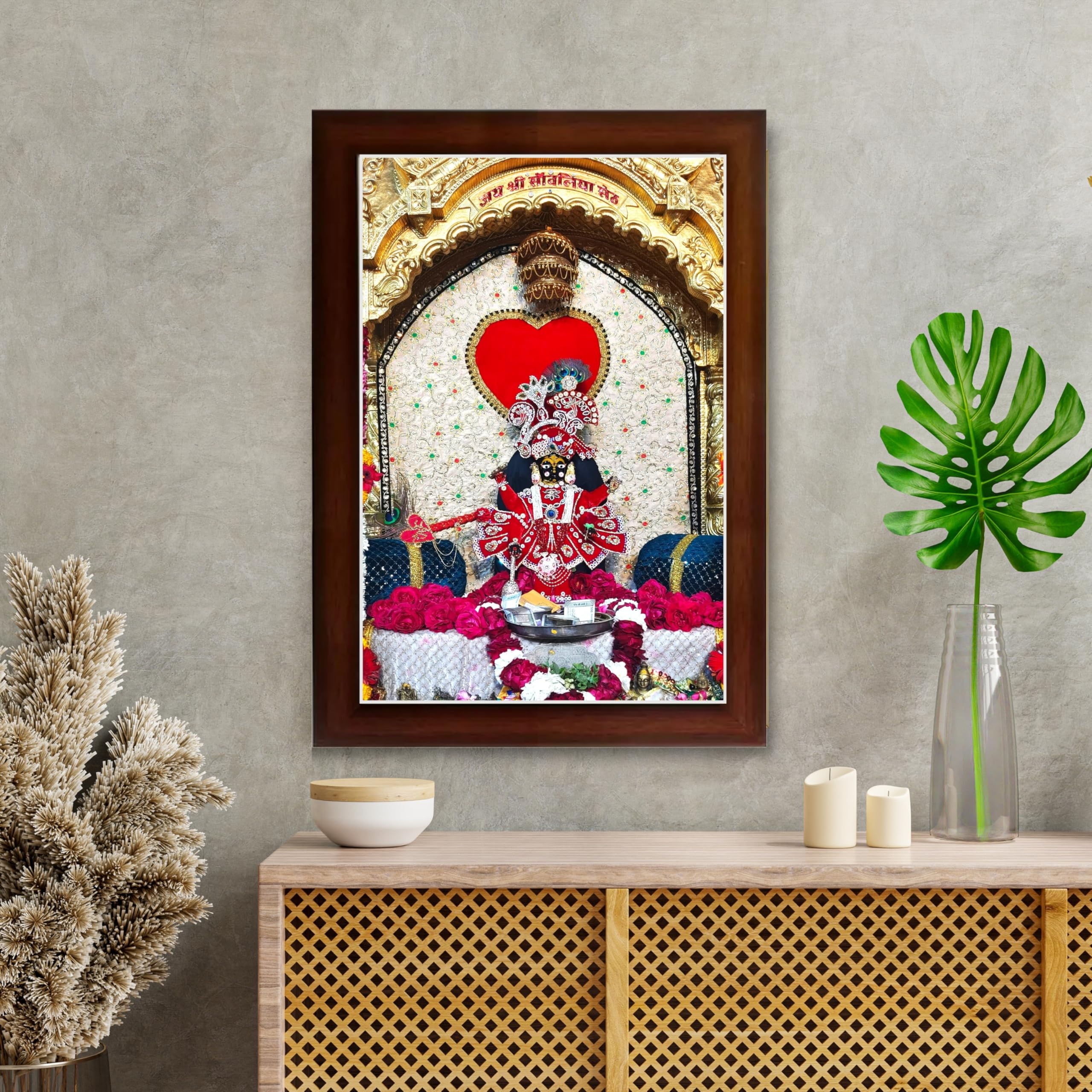 CRAFT QUEST Shree Sanwaliya Seth Shringaar Darshan Religious Photo Frame