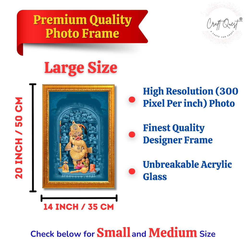 CRAFT QUEST Shree Kashtabhanjan Dev Hanumanji Salangpur Photo Frame Synthetic, Wall hangings