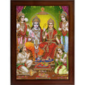 CRAFT QUEST Shree Ram Darbar Sparkle Coated with Frame Home Decorative Gift Item Painting (14 X 10 Inches, Synthetic, Multicolour, Religious)
