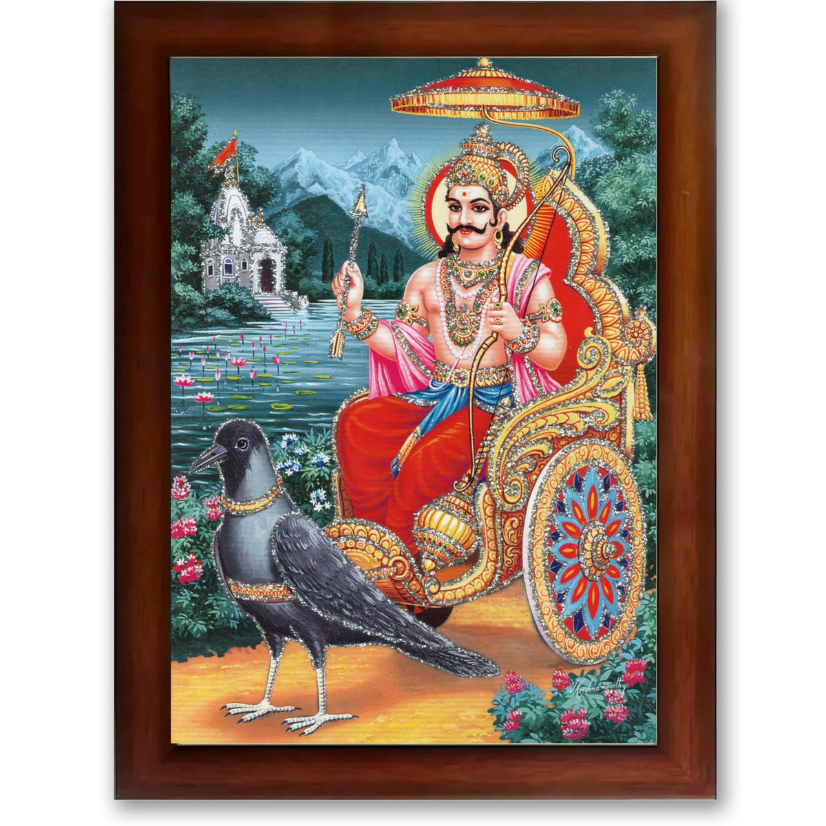CRAFT QUEST Shani Dev Photo Frame Religious Framed Painting