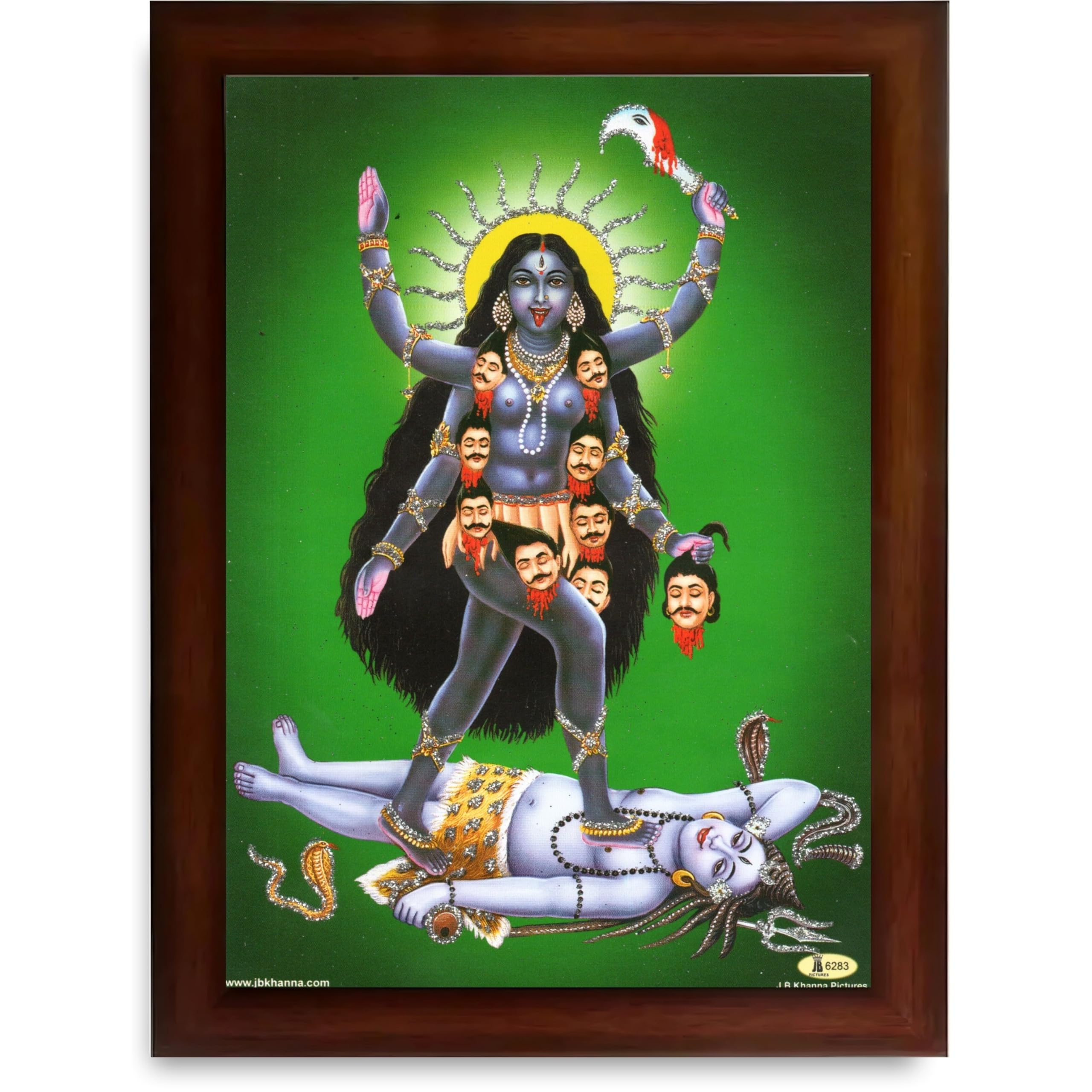 CRAFT QUEST Mahakali Kali Mata Ji Shiv Shiva Wall Painting Framed Home Decor