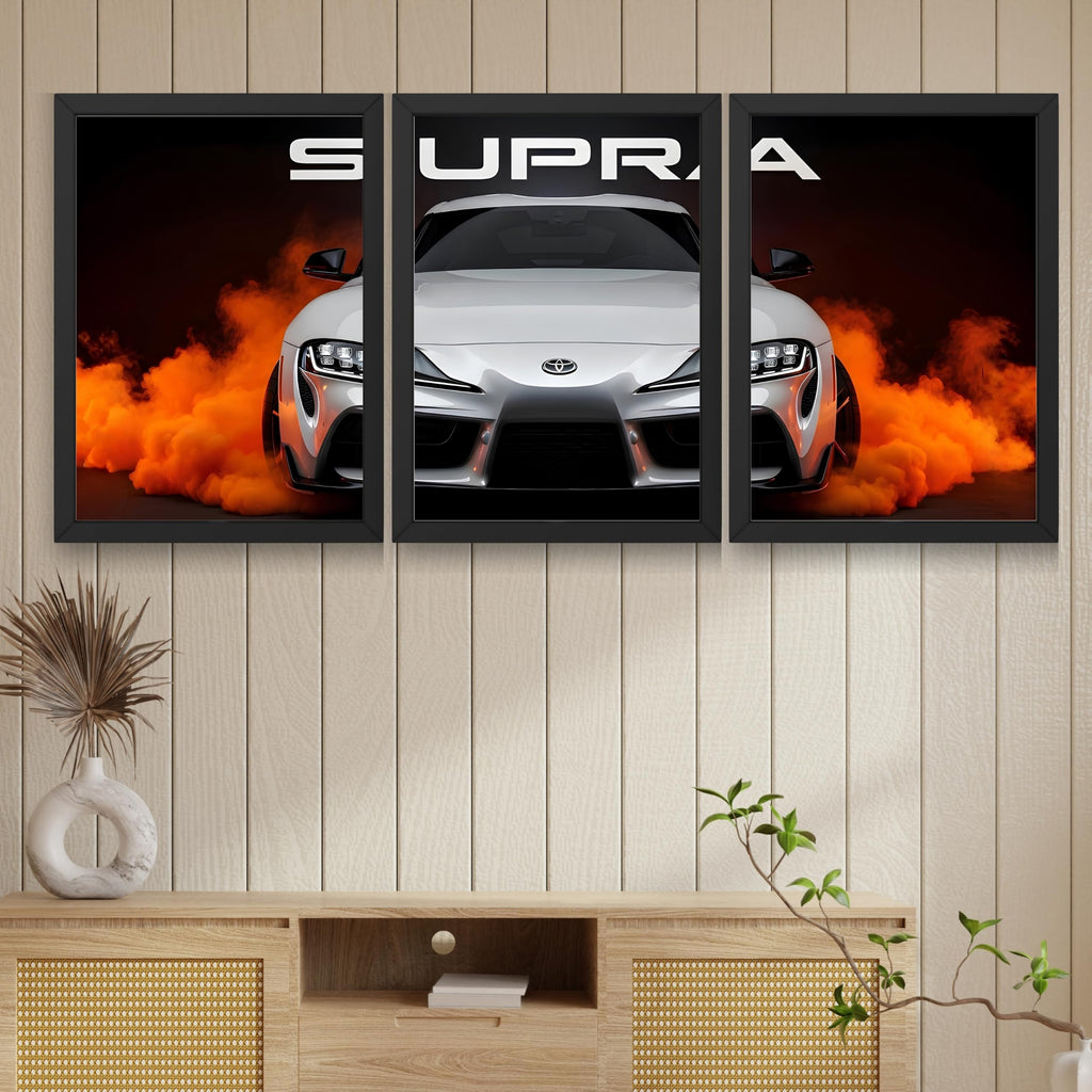 VENUXE ARTS Set Of 3 Big Sports Cars Framed Posters Gift Items for Boys Room Wall Decoration Bedroom Living Room Office Studio Décor | Car Poster Frame for Wall Décor