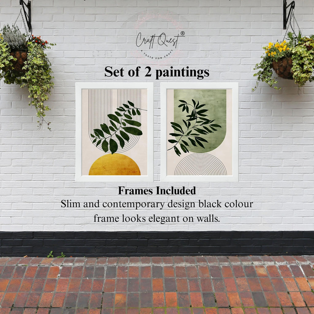 CRAFT QUEST Set of 2 piece Wall Art poster Frame Painting for Wall Decoration With Acrylic Glass, living room, Home, Office, Restraunt