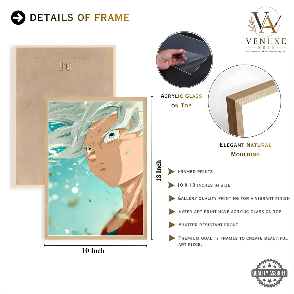 VENUXE ARTS Set Of 3 Anime Characters Wall Framed |Anime Characters Framed Poster for Living Room Bedroom Gaming Room Studio Wall Decor