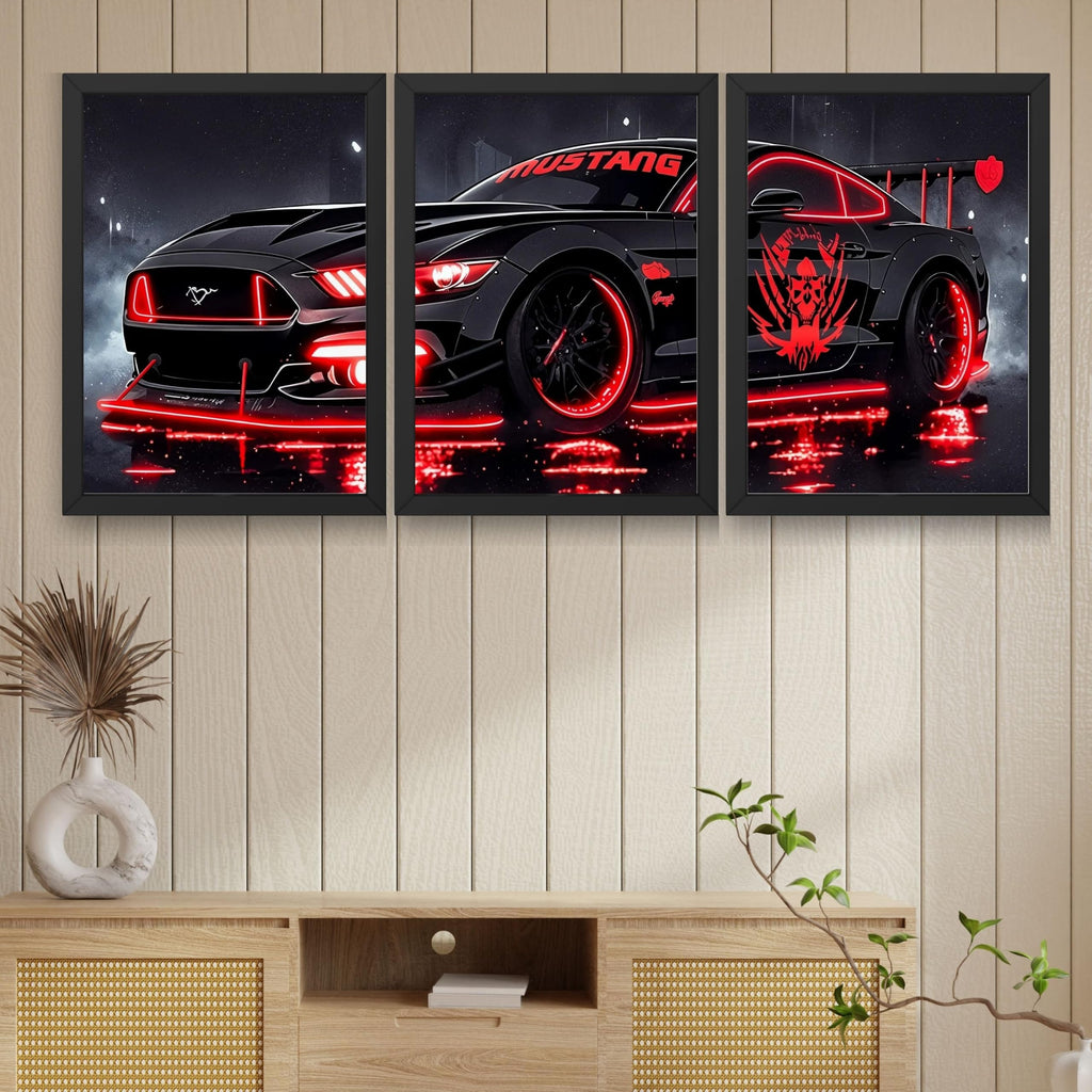 VENUXE ARTS Set Of 3 Big Sports Cars Framed Posters Gift Items for Boys Room Wall Decoration Bedroom Living Room Office Studio Décor | Car Poster Frame for Wall Décor