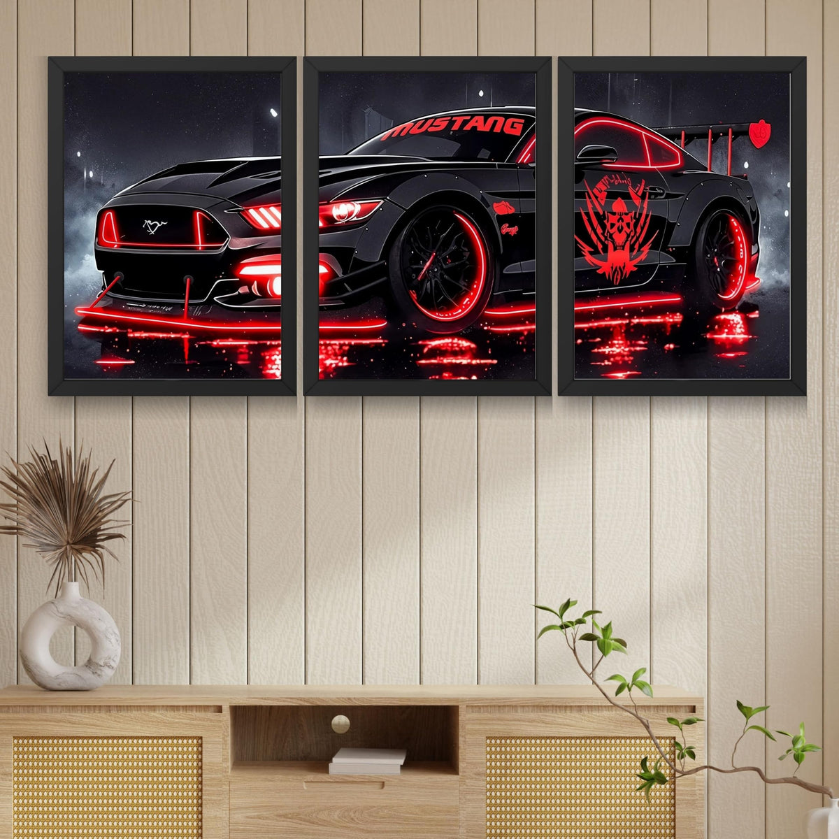VENUXE ARTS Set Of 3 Big Sports Cars Framed Posters Gift Items for Boys Room Wall Decoration Bedroom Living Room Office Studio Décor | Car Poster Frame for Wall Décor