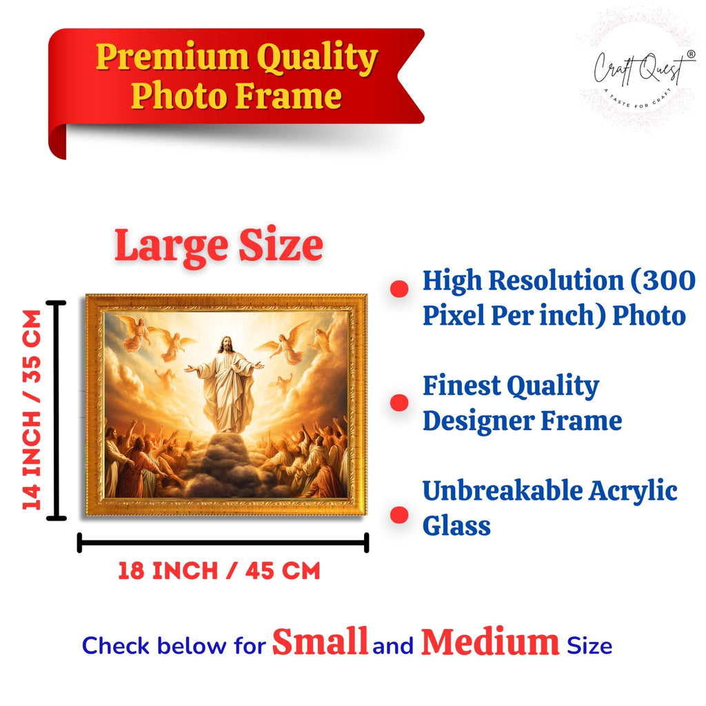 CRAFT QUEST Lord Jesus Christ Photo Frame | Decorative Picture for Gifts, Home Decor | Jesus Painting, Religious Photo Frame
