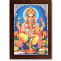 CRAFT QUEST Lord Ganpati Wall Hanging Frame for Living Room, Bedroom, Office & Pooja Room Décor GA-211