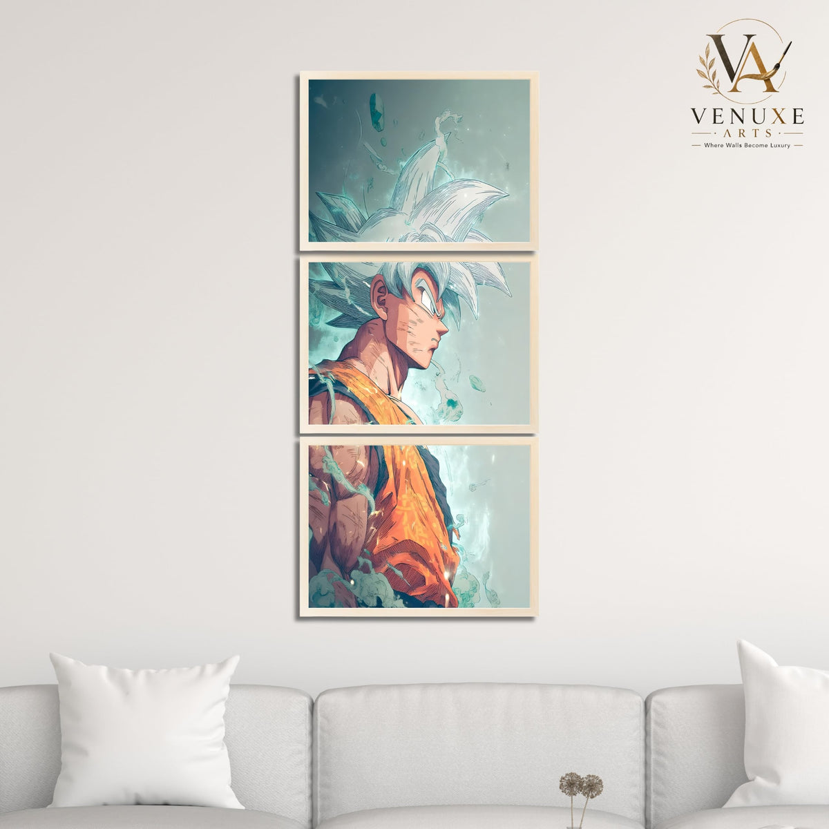 VENUXE ARTS Set Of 3 Anime Characters Wall Framed |Anime Characters Framed Poster for Living Room Bedroom Gaming Room Studio Wall Decor