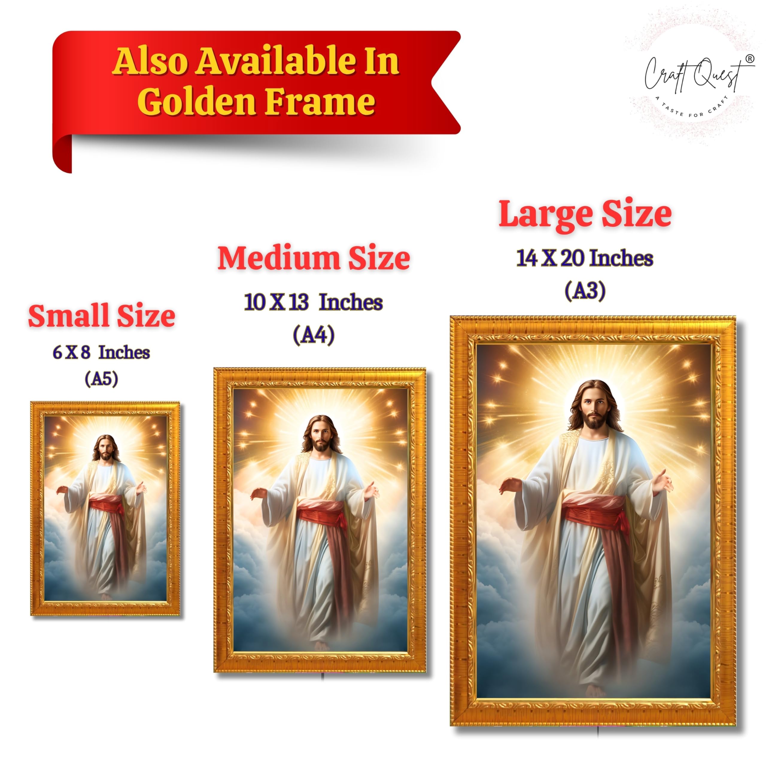 CRAFT QUEST Lord Jesus Christ Blessing Wall Artwork Wood Photo Frame Wall Hanging Gift Item