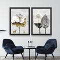 CRAFT QUEST Wall Art Decor Paintings | Set of 2 Modern art Wall Art Frames for Home Decoration | Ideal for Living Room, Bedroom & Office