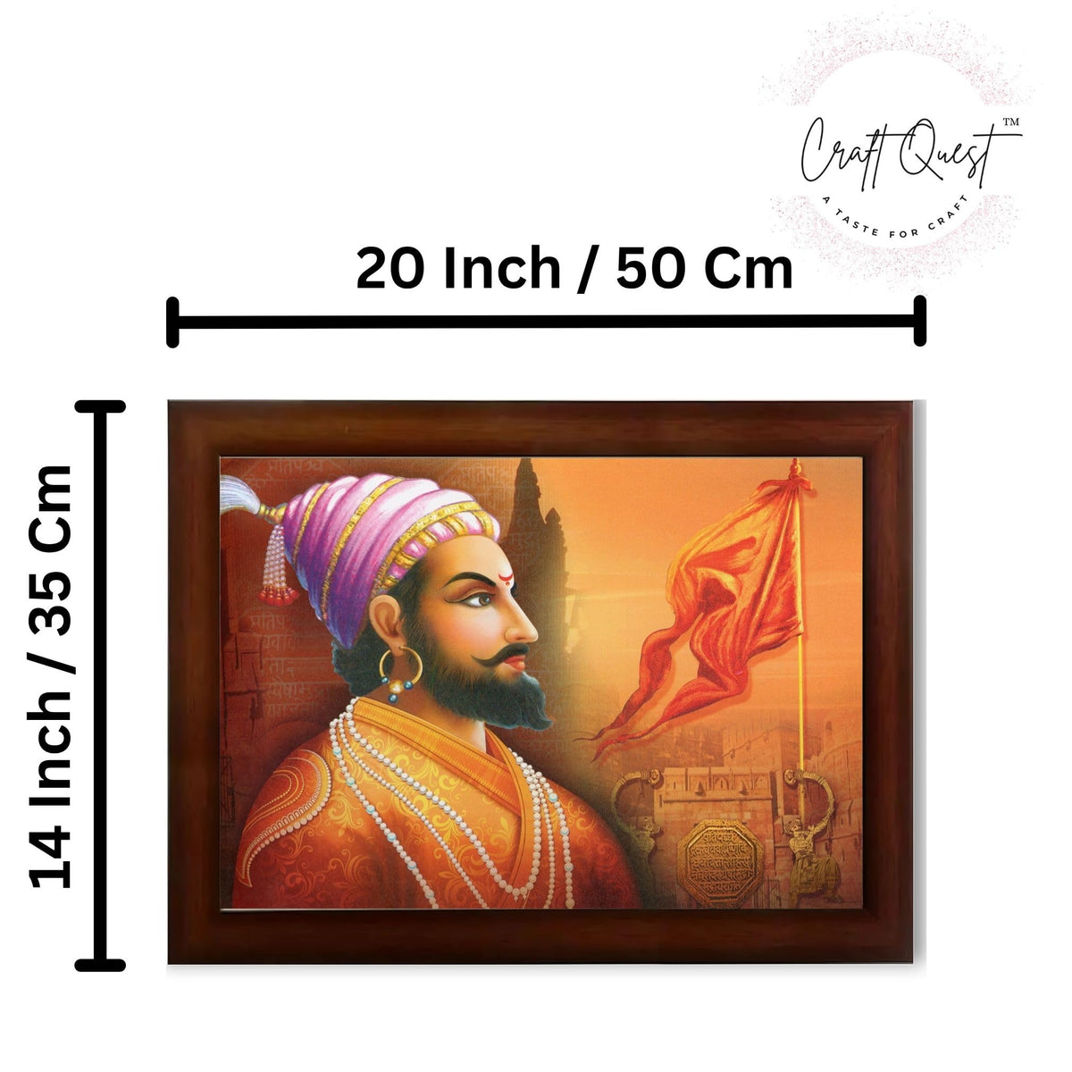 CRAFT QUEST Chhatrapati Shivaji Maharaj photo frame Home Decorative items with synthetic frame