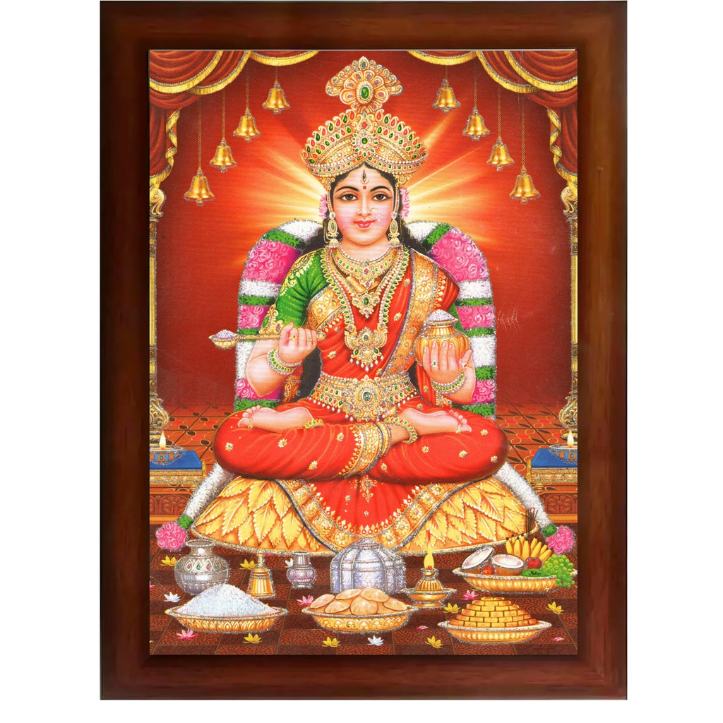 CRAFT QUEST Mata Annapurna Devi Photo for Kitchen Maa Wall Painting Framed Home Décor
