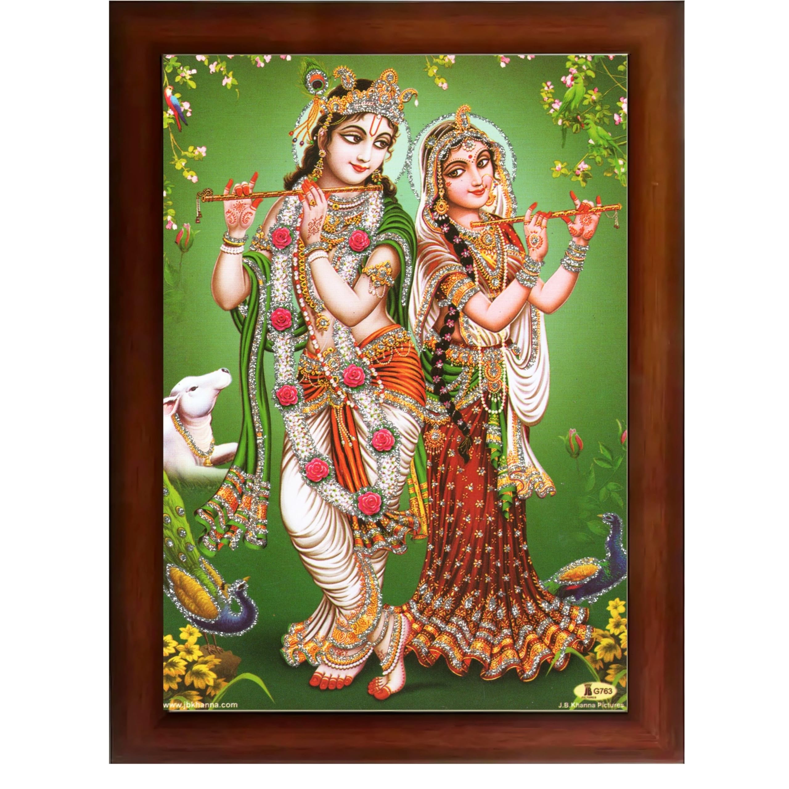 CRAFT QUEST Lord Radha Krishna Photo Frame Wall Painting Framed Home and room Décor