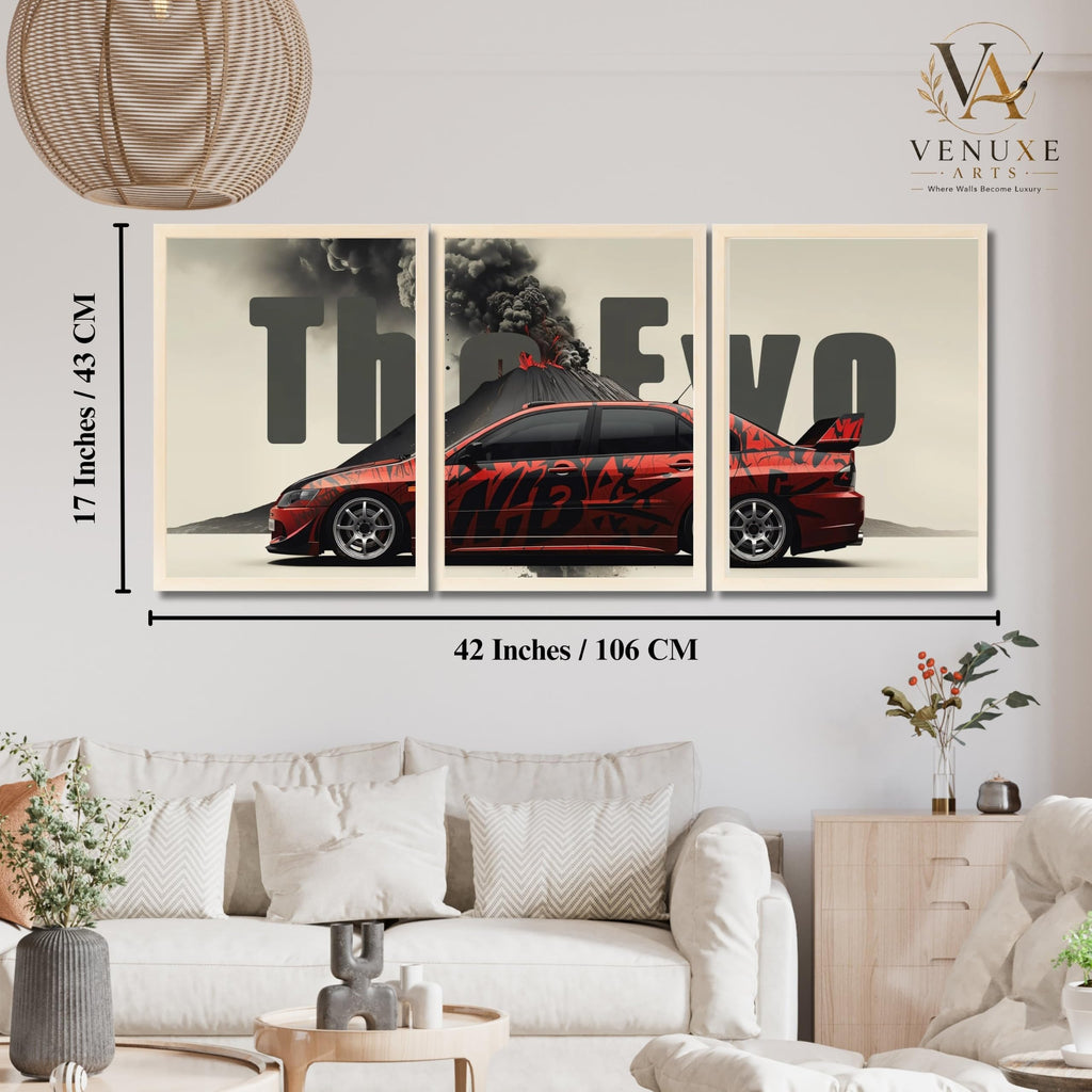 VENUXE ARTS Set Of 3 Big Sports Cars Framed Posters Gift Items for Boys Room Wall Decoration Bedroom Living Room Office Studio Décor | Car Poster Frame for Wall Décor
