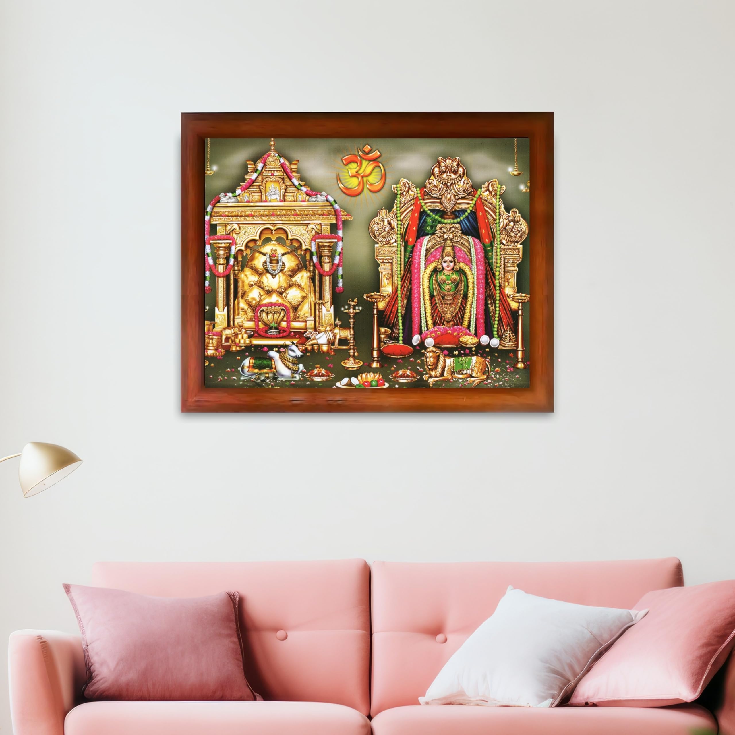 CRAFT QUEST Maallikaarjuna swamy brambarambika Ammavaru god photo frame | South God Picture Frame for Home, Office, Temple & Gifting, Decor