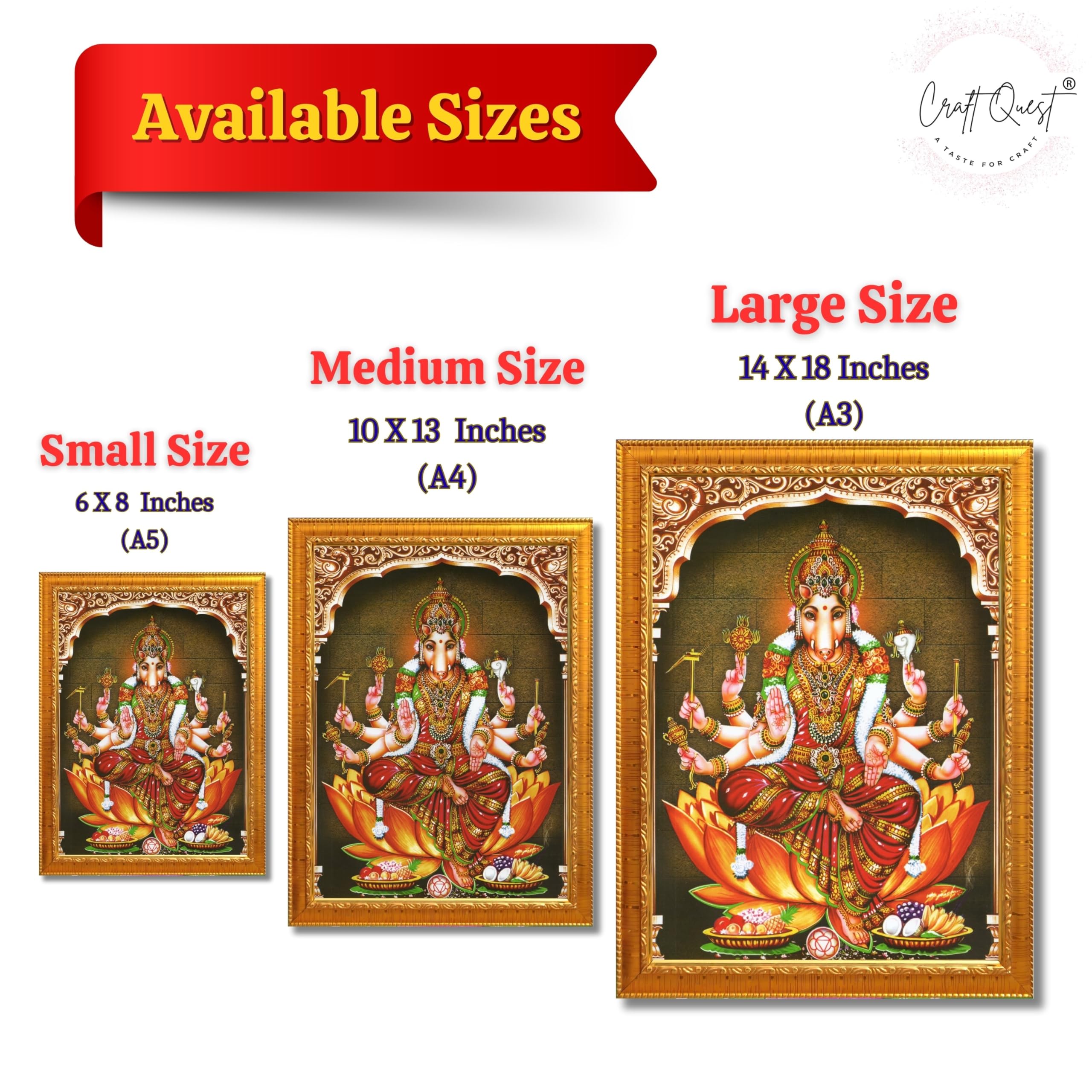 CRAFT QUEST God Varahi Amman Photo Varahi Wall Painting Photo Frame | South God Frame for Home, Office, Temple & Gifting