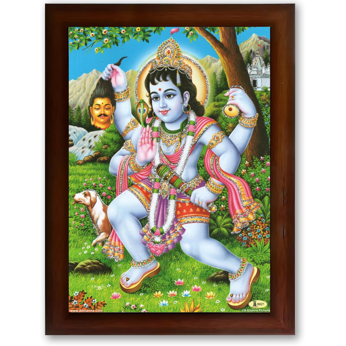 CRAFT QUEST Kaal Bhairav/Lord Bhairava/Bhairon Baba/Bhairavnath/Batuk Bhairav Religious Photo Frame & Acrylic Sheet Glass