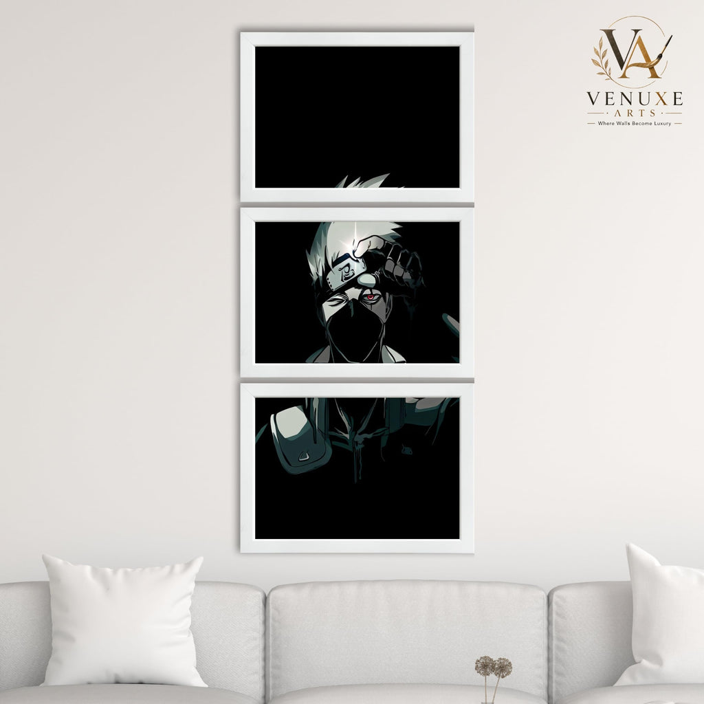 VENUXE ARTS Set Of 3 Anime Characters Wall Framed |Anime Characters Framed Poster for Living Room Bedroom Gaming Room Studio Wall Decor