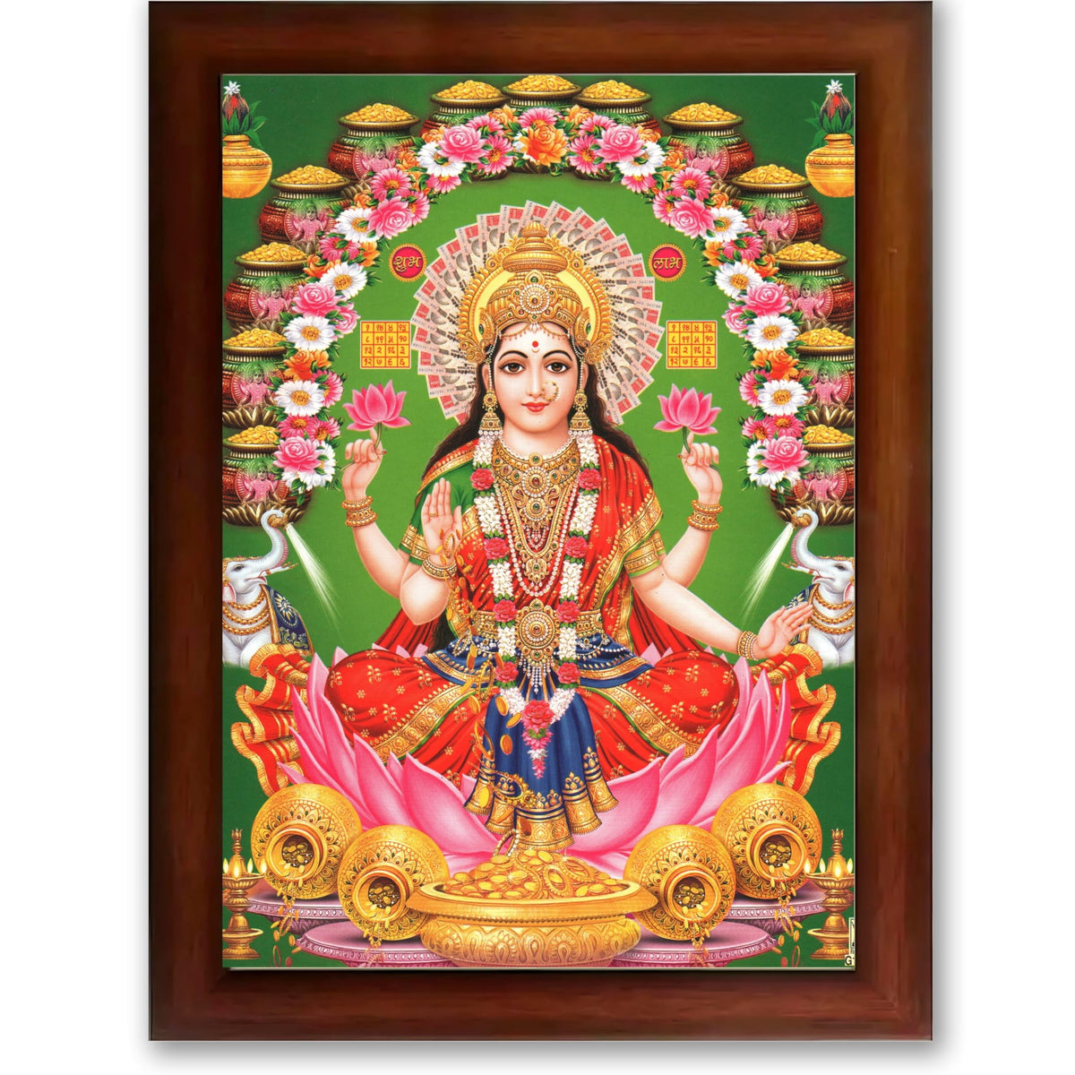 CRAFT QUEST Goddess Lakshmi Devi Dhana Vaibhav Laxmi Maa Wall Painting Frame Home Decor
