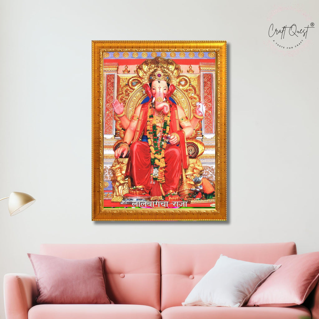 CRAFT QUEST Lord Ganesh ji Modern Wall Painting With Frame For Home and Office Decor,